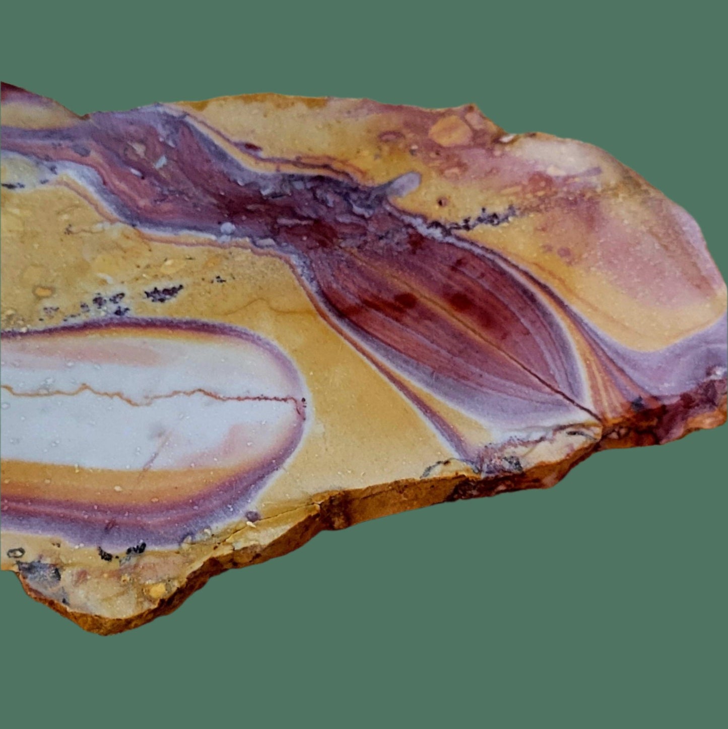 Lapidary Jasper Rainbow slab, approx. 4" x 2.5"