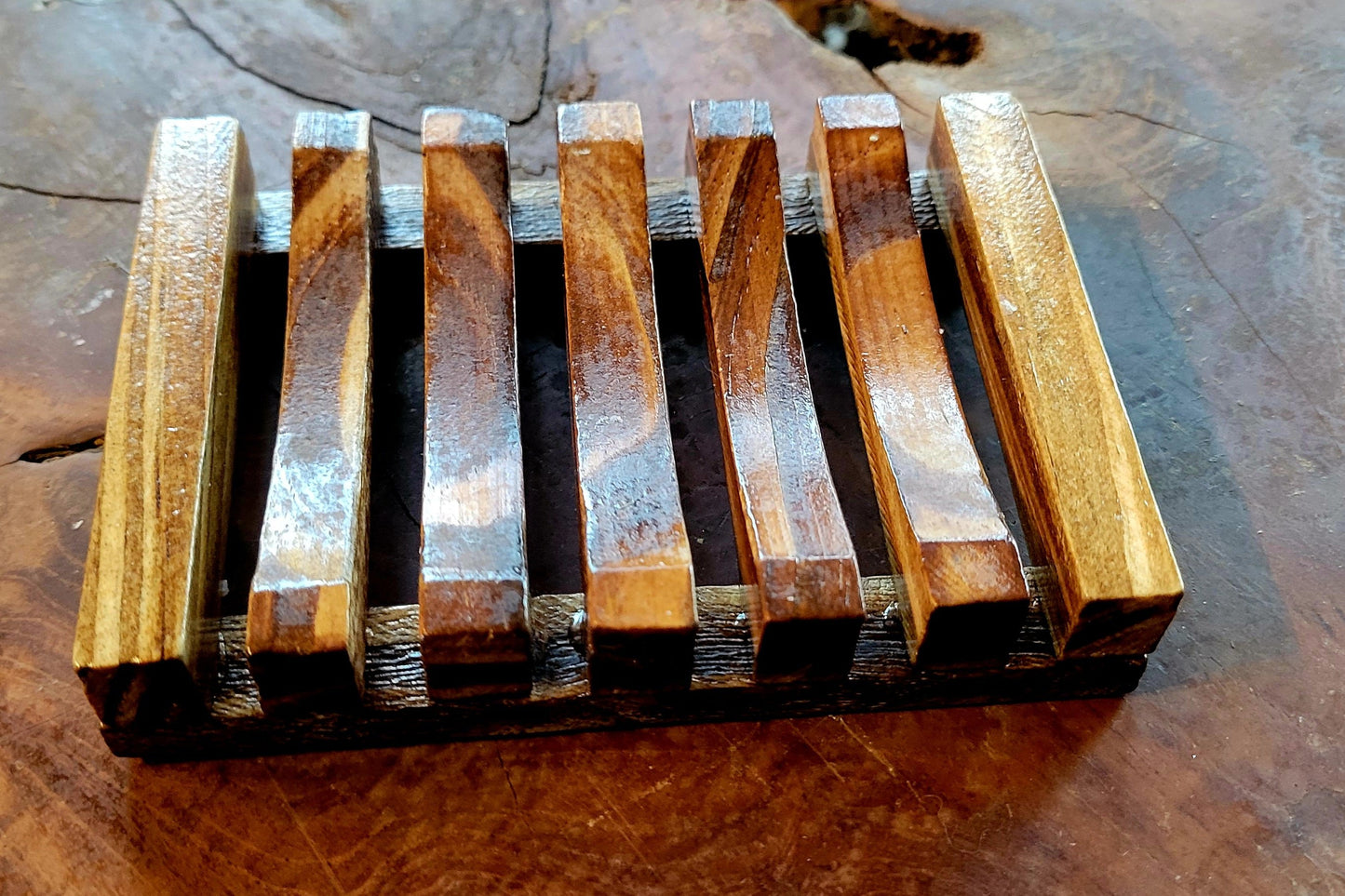Wood soap holder