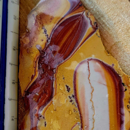 Lapidary Jasper Rainbow slab, approx. 4" x 2.5"